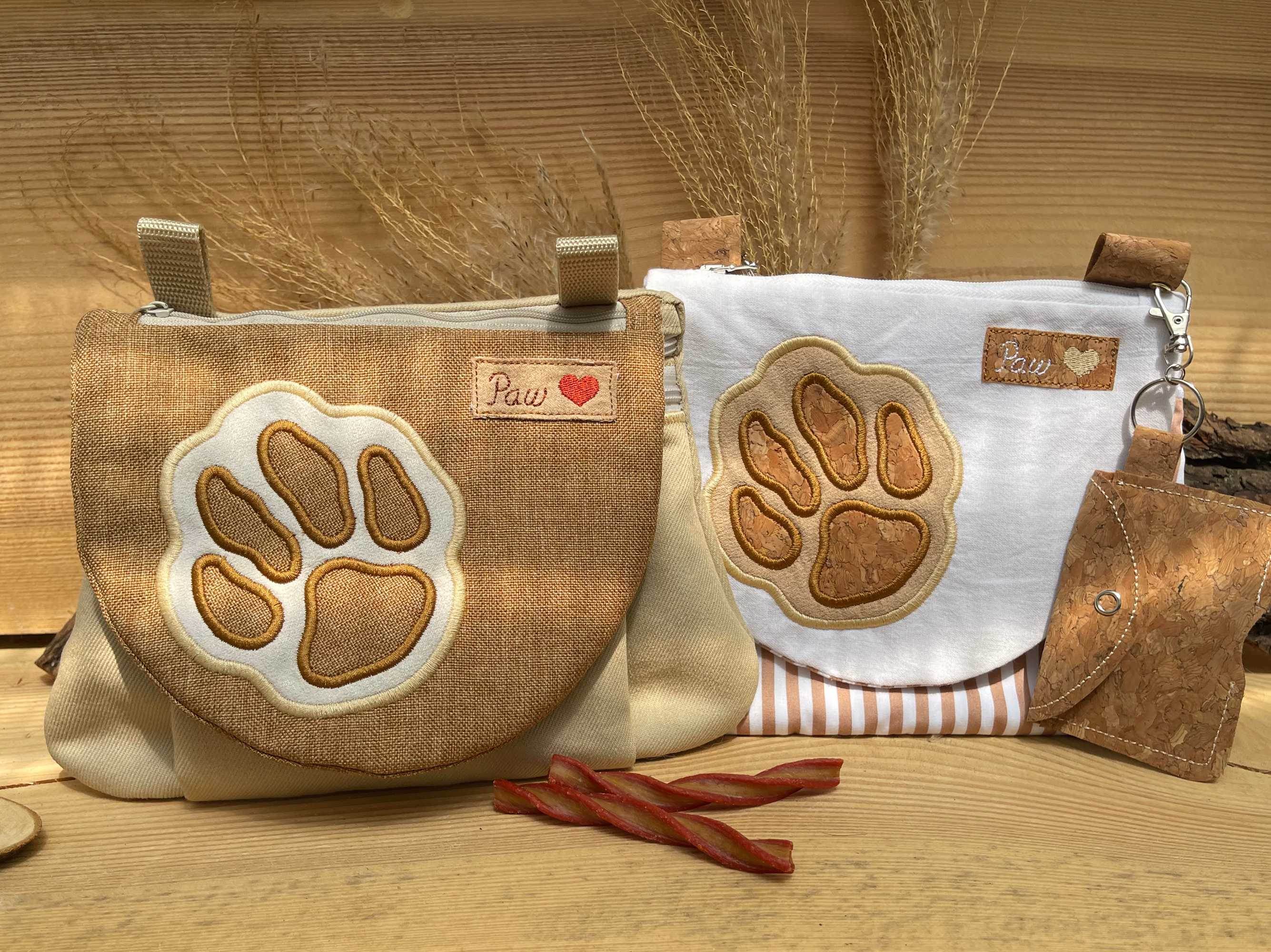 Stickdatei Tasche Big Paw 20x28, In The Hoop Bag mit 3 Reißverschlusstaschen - Sewando