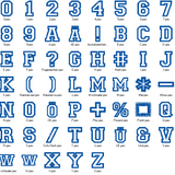 Stickdatei - 5cm College Buchstaben und Zahlen Alphabet Zahl