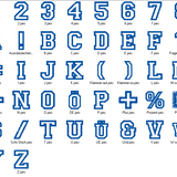 Stickdatei - 5cm College Buchstaben und Zahlen Alphabet Zahl
