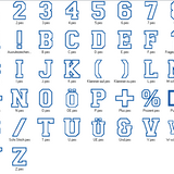 Stickdatei - 17cm College Buchstaben und Zahlen Alphabet Zahl