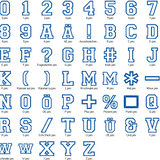 Stickdatei - 10cm College Buchstaben und Zahlen Alphabet Zahl