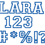 Stickdatei - 7,5cm College Buchstaben und Zahlen Alphabet Zahl