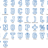 Stickdatei - 20cm College Buchstaben und Zahlen Alphabet Zahl