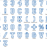 Stickdatei - 13cm College Buchstaben und Zahlen Alphabet Zahl