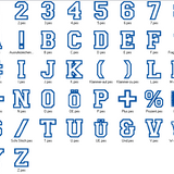 Stickdatei - 7,5cm College Buchstaben und Zahlen Alphabet Zahl