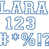 Stickdatei - 17cm College Buchstaben und Zahlen Alphabet Zahl