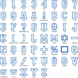 Stickdatei - 17cm College Buchstaben und Zahlen Alphabet Zahl