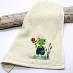Stickdatei lustiger Frosch mit Blume - Sewando