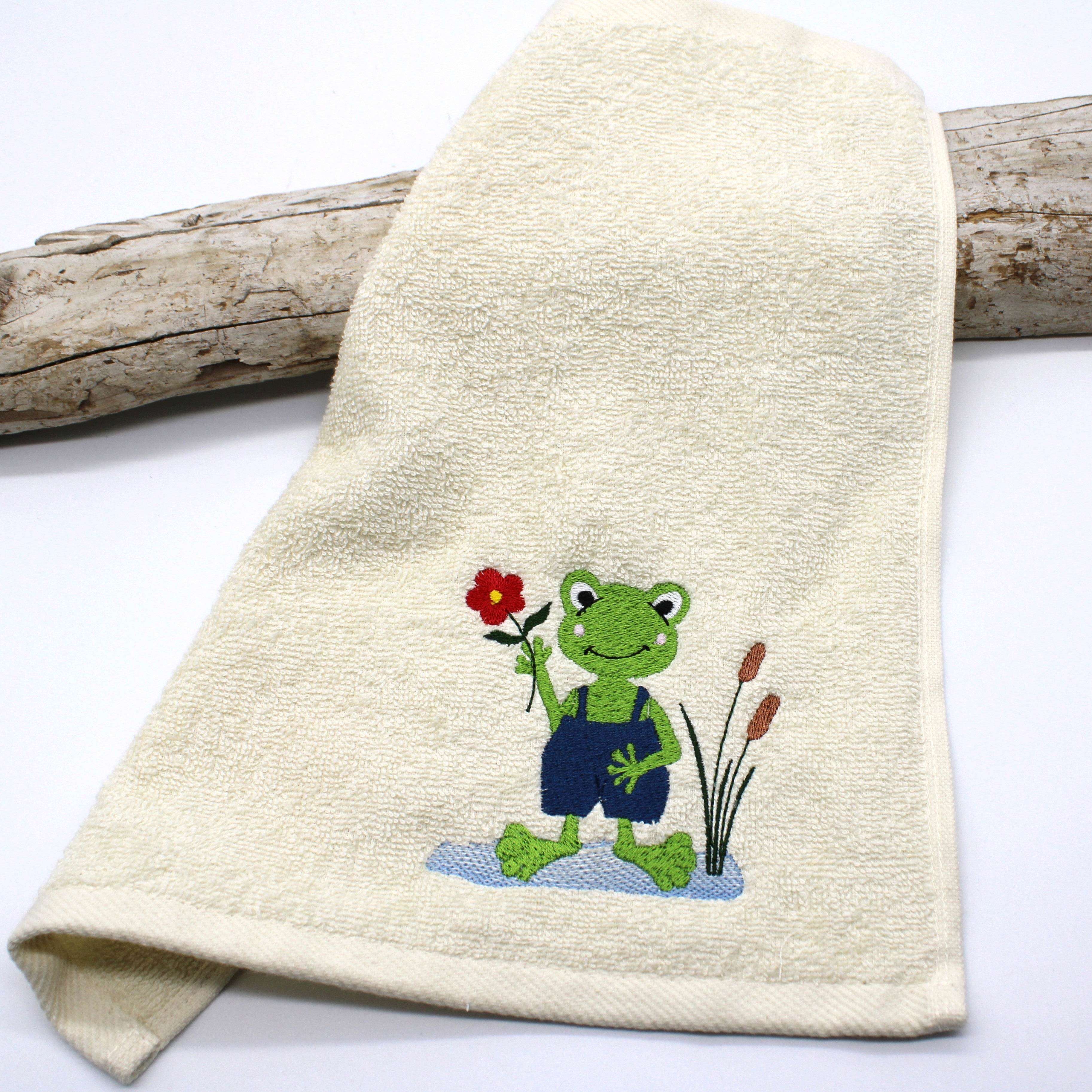 Stickdatei lustiger Frosch mit Blume - Sewando