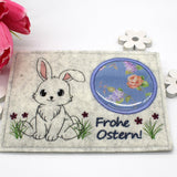 Stickdatei Hase SET Kontur ITH Stabstickdatei Sockeldatei Mugrug