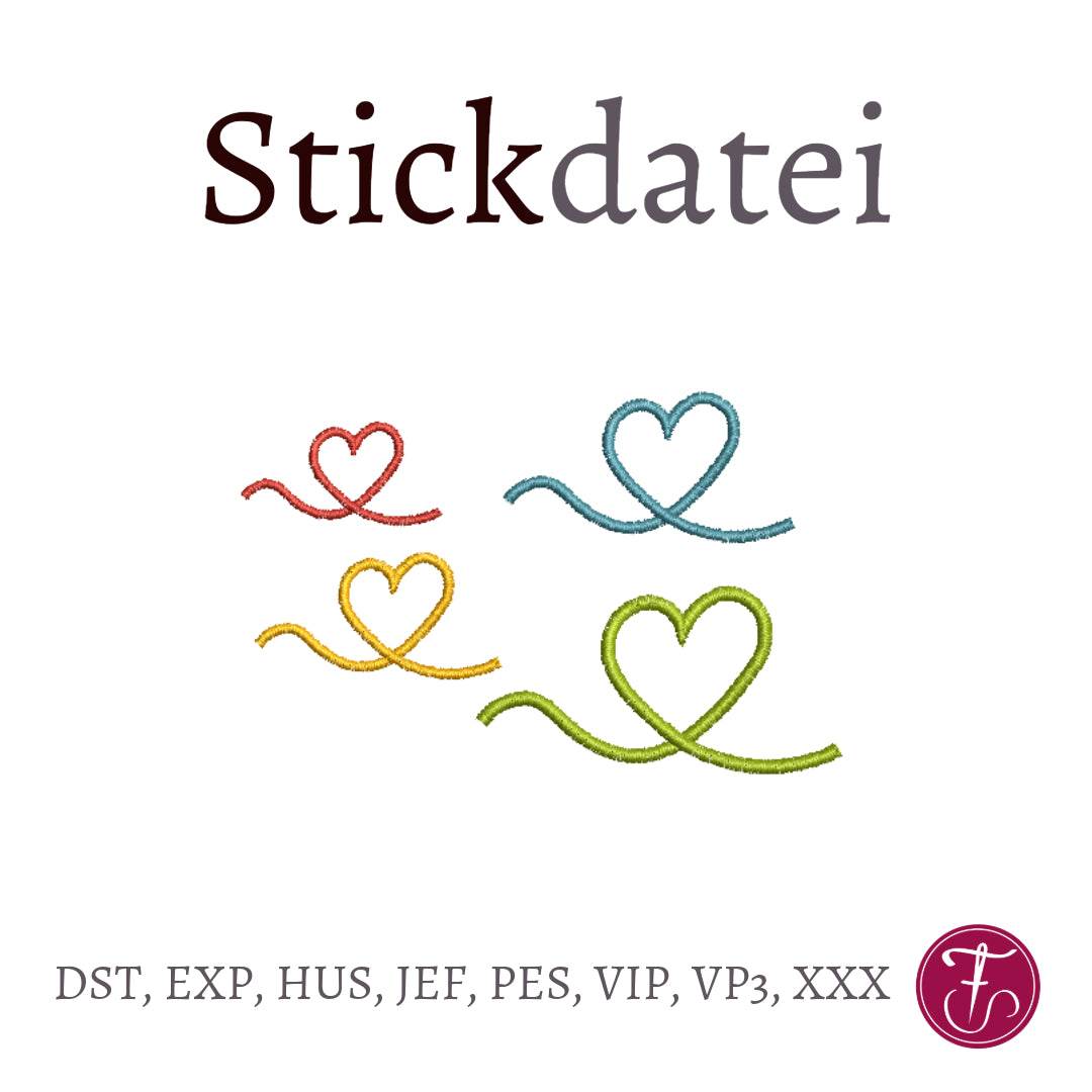 Stickdatei Herz Herzschleife zum Ergänzen von Schriften und Mustern - Sewando