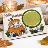 Stickdatei Herbst Maus Kürbis Mugrug Tassenteppich ITH