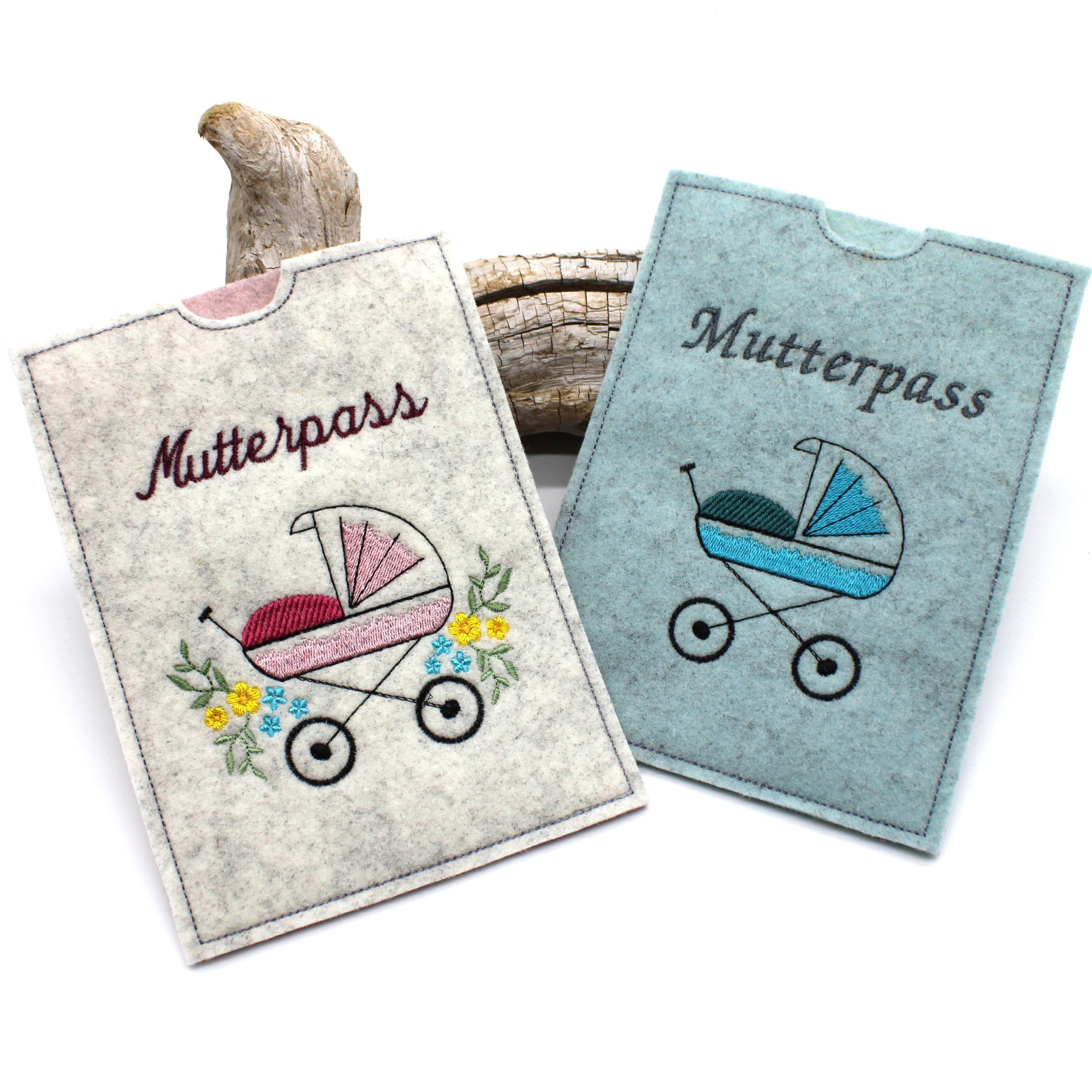 ITH Stickdatei Mutterpass Kinderwagen - Sewando