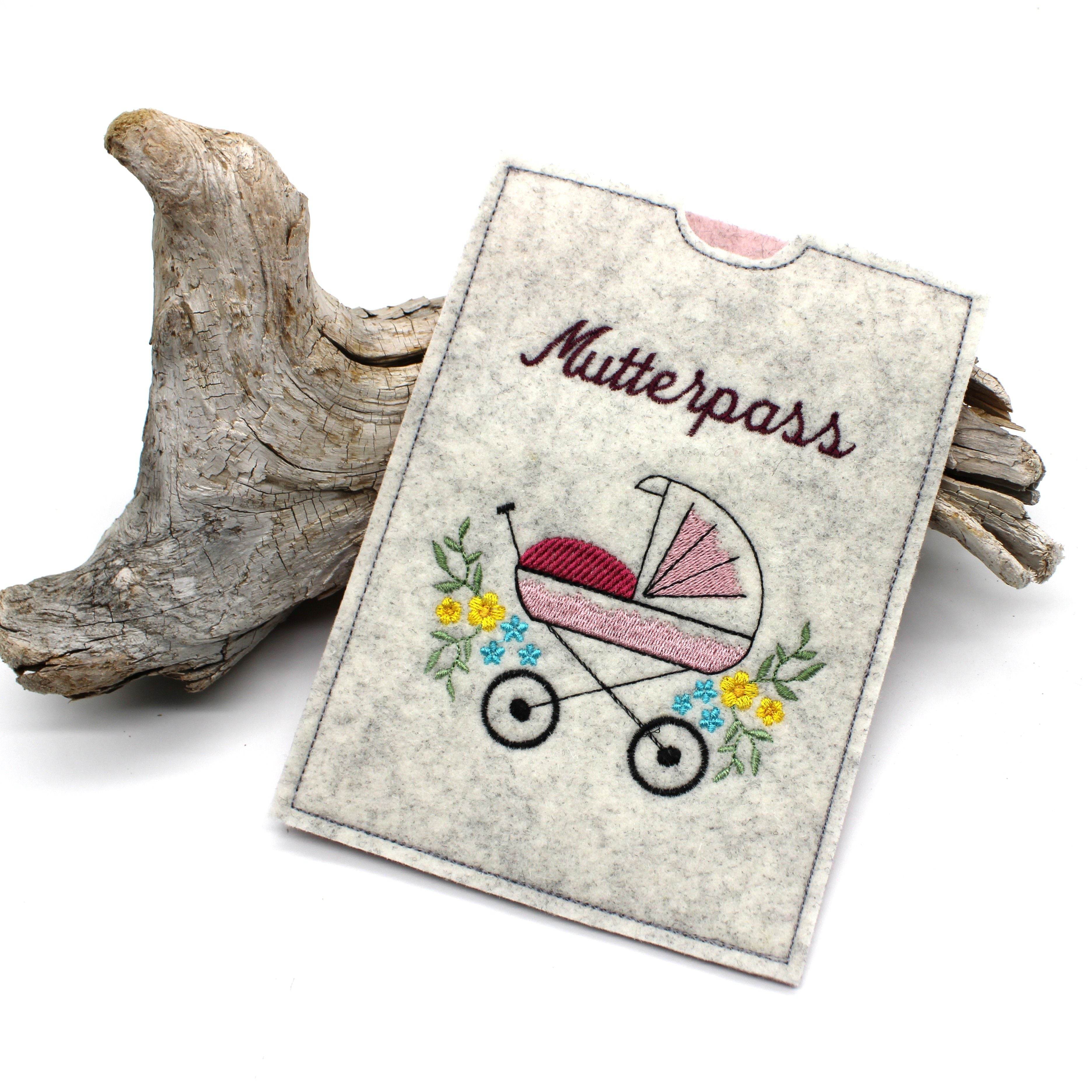 ITH Stickdatei Mutterpass Kinderwagen - Sewando