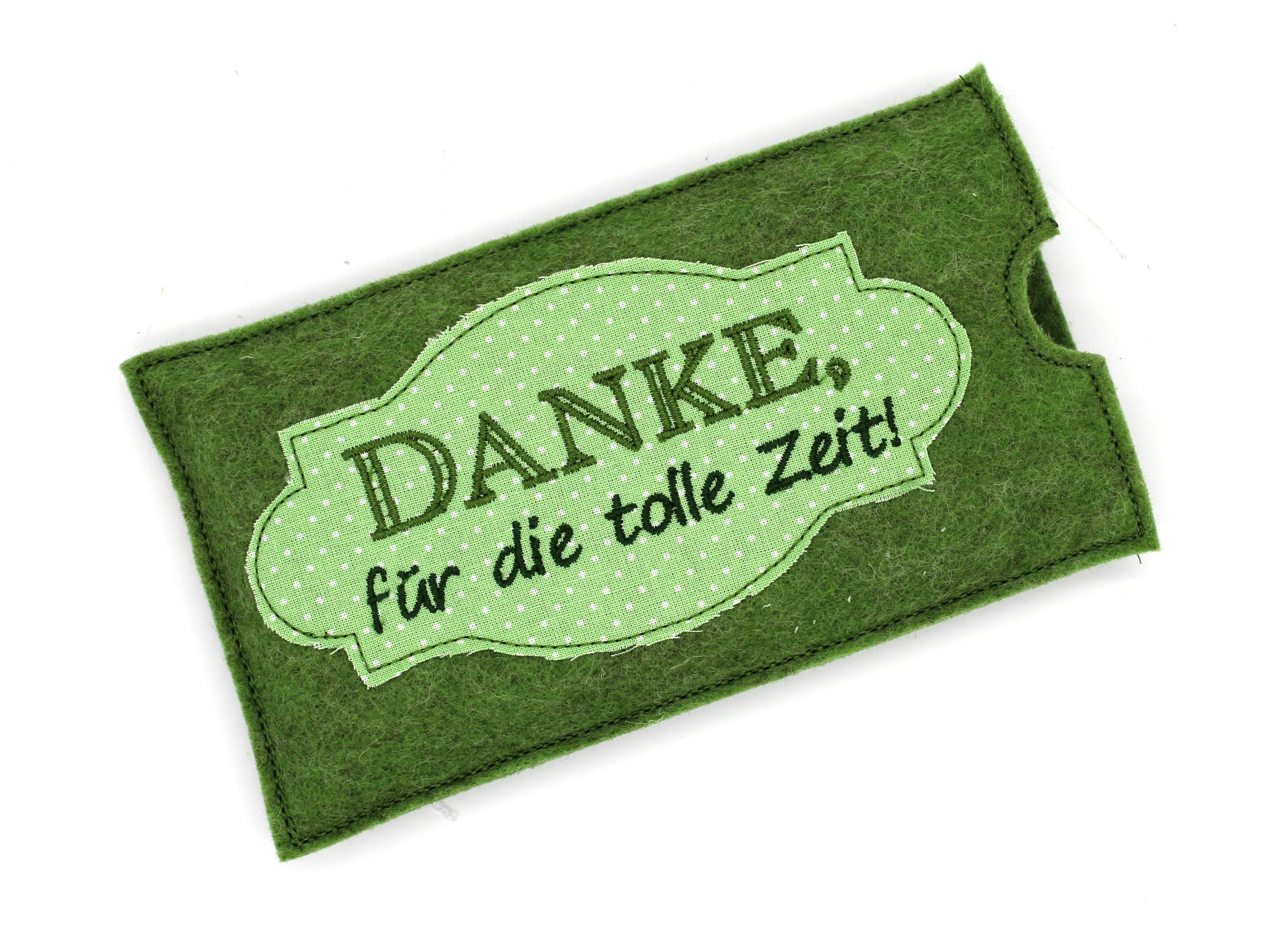 Stickdatei Schokohülle SET DANKE sagen 8 Motive - Sewando