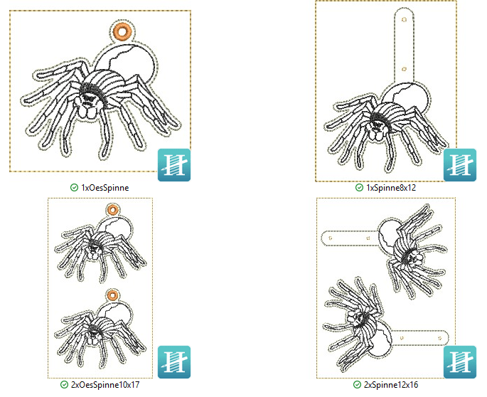 Stickdatei ITH Anhänger Spinne Halloween - Sewando