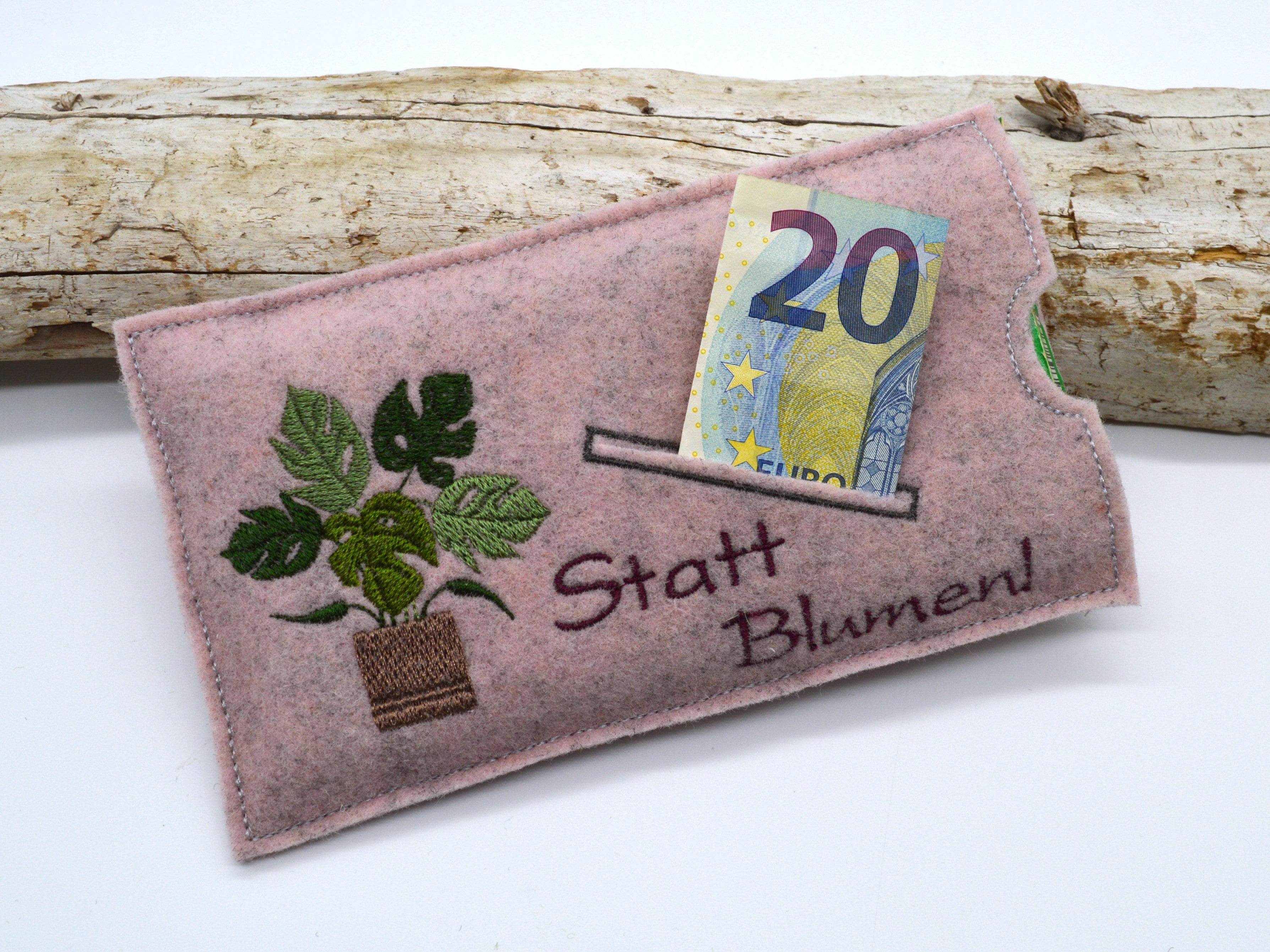 Stickdatei Schokohülle SET danke happy birthday Blumen 5 Motive - Sewando