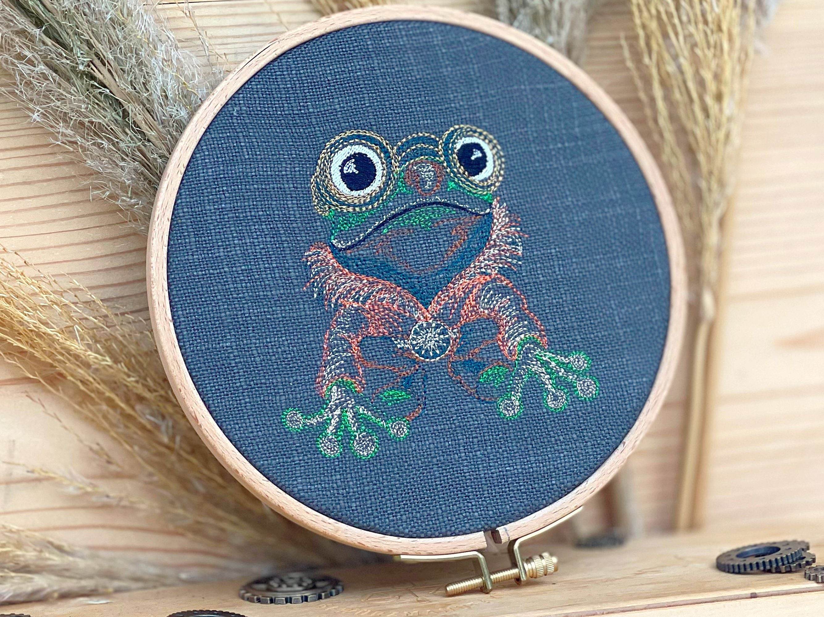 Stickdatei Steampunk Frosch Set mit 6 Größen - Sewando