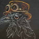 Steampunk Rabe Stickdatei, Rabenvogel Scribble in 7 Größen, Stickdesign Vogel - Sewando