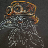 Steampunk Rabe Stickdatei, Rabenvogel Scribble in 7 Größen, Stickdesign Vogel - Sewando