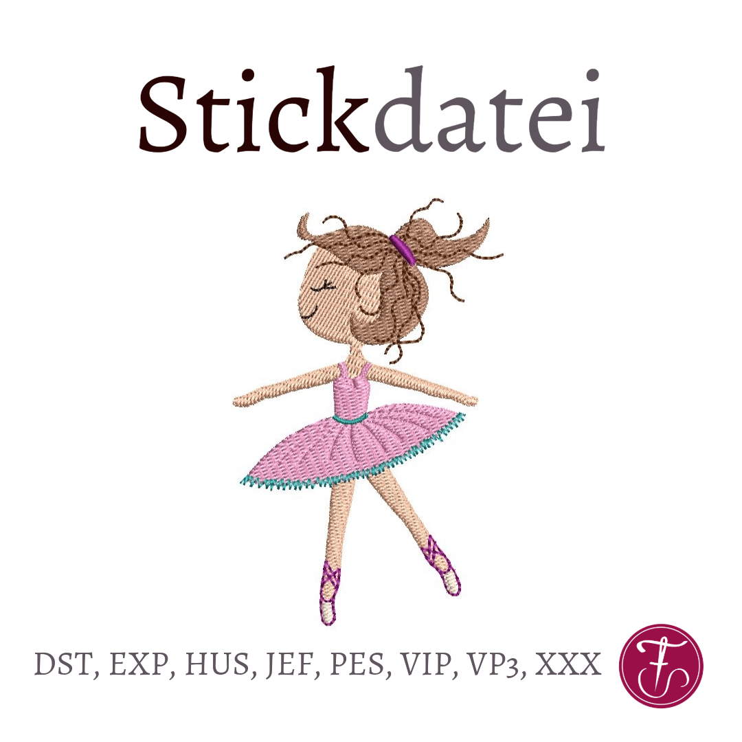 Stickdatei Ballerina Vollstick 2 Größen - Sewando