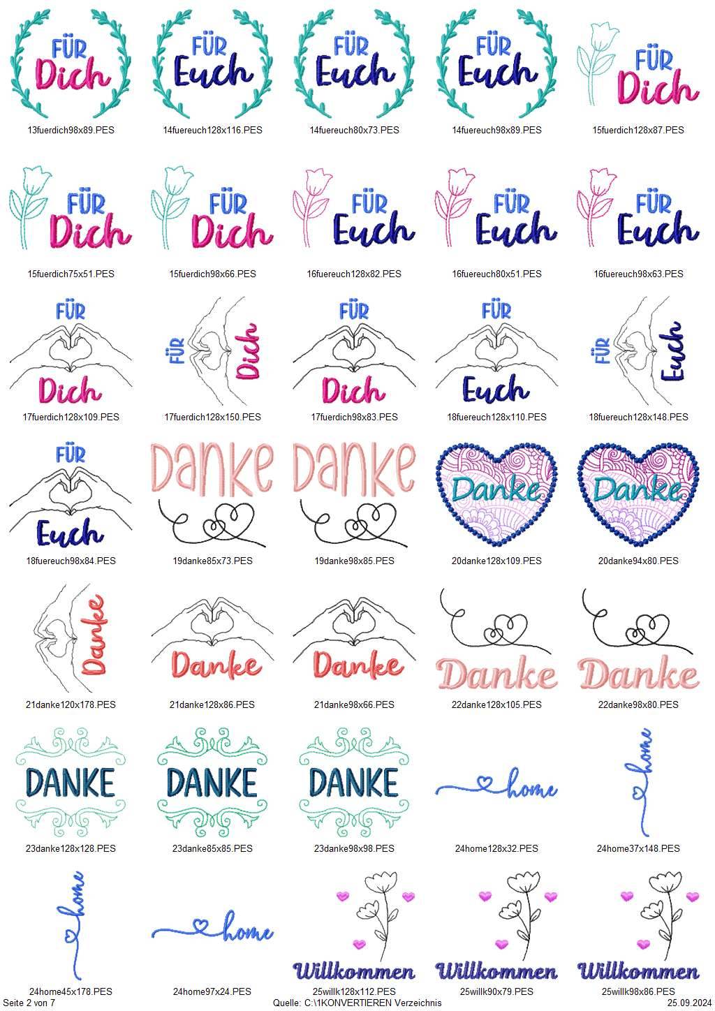 Stickdatei Set für alle Anlässe 124 Designs in verschiedenen Größen - Sewando