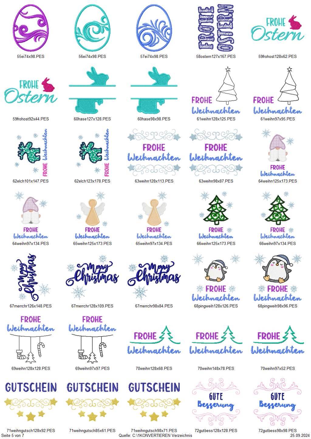 Stickdatei Set für alle Anlässe 124 Designs in verschiedenen Größen - Sewando