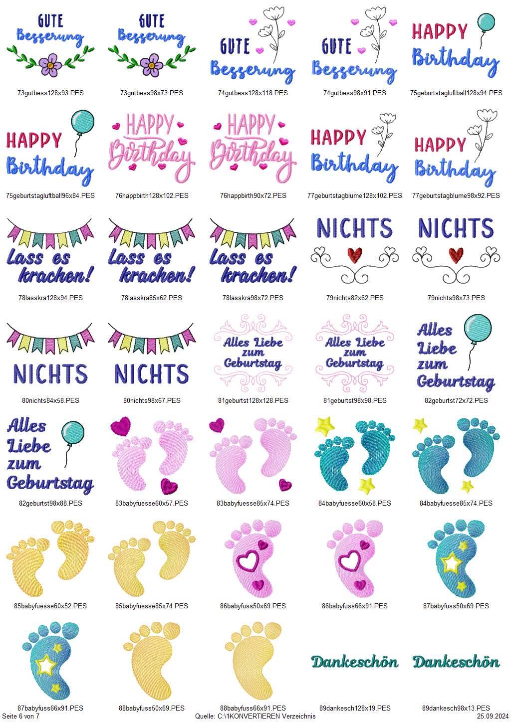 Stickdatei Set für alle Anlässe 124 Designs in verschiedenen Größen - Sewando