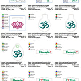 Stickdatei Set Wellness & Yoga ITH Lichtbeutel, Coaster, Mugrugs, Schlüsselanhänger, Wunscherfüller & Einzelmotive - Sewando