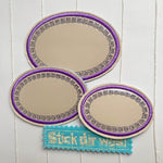 12x Stickdatei beschreibbare Aufkleber Mäander - Sewando