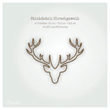 Stickdatei  Hirschgeweih im DST und PES Format in 3 Größen: 9,5 cm, 10,5 cm, 18,5 cm