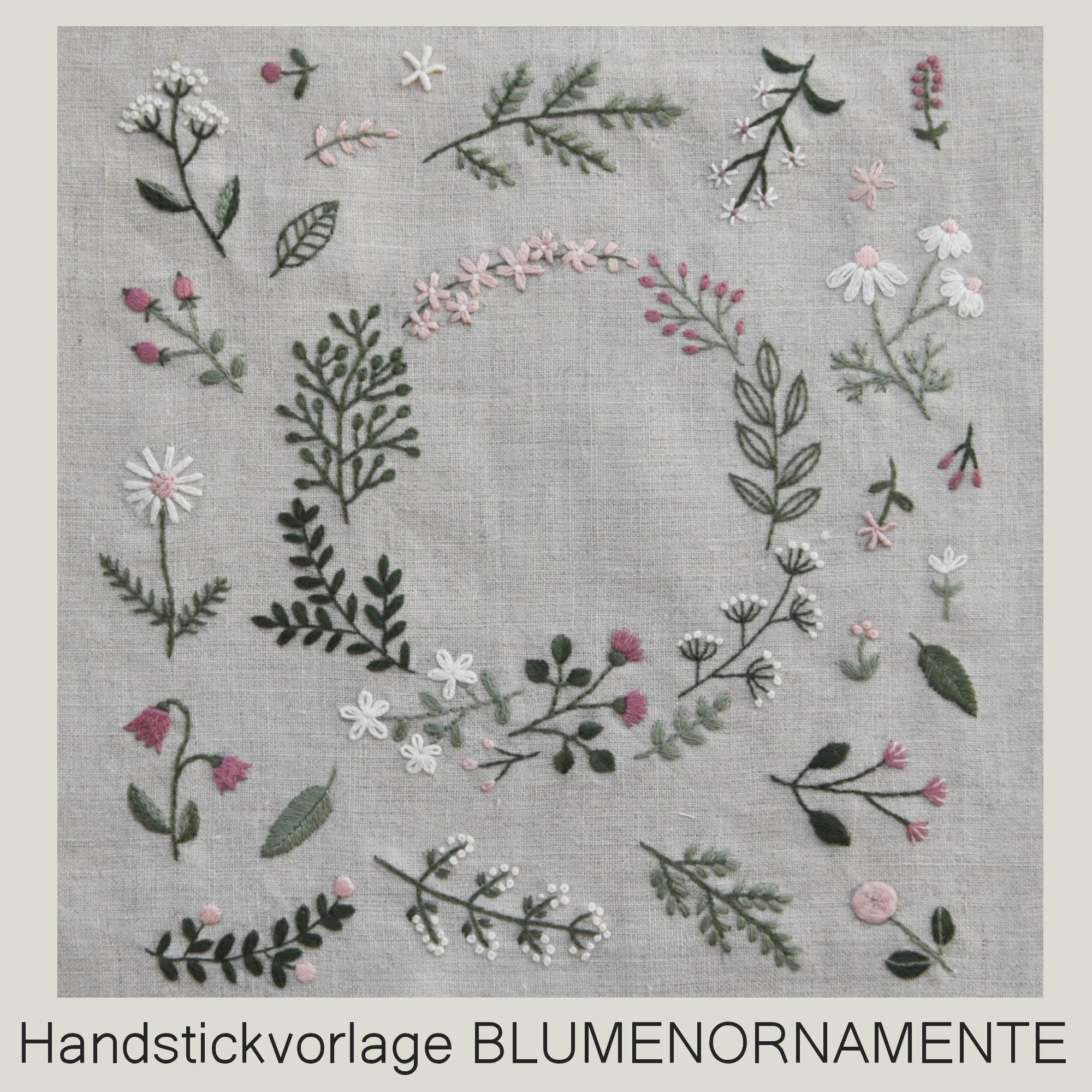 Handstickvorlage BLUMENORNAMENTE - Sewando