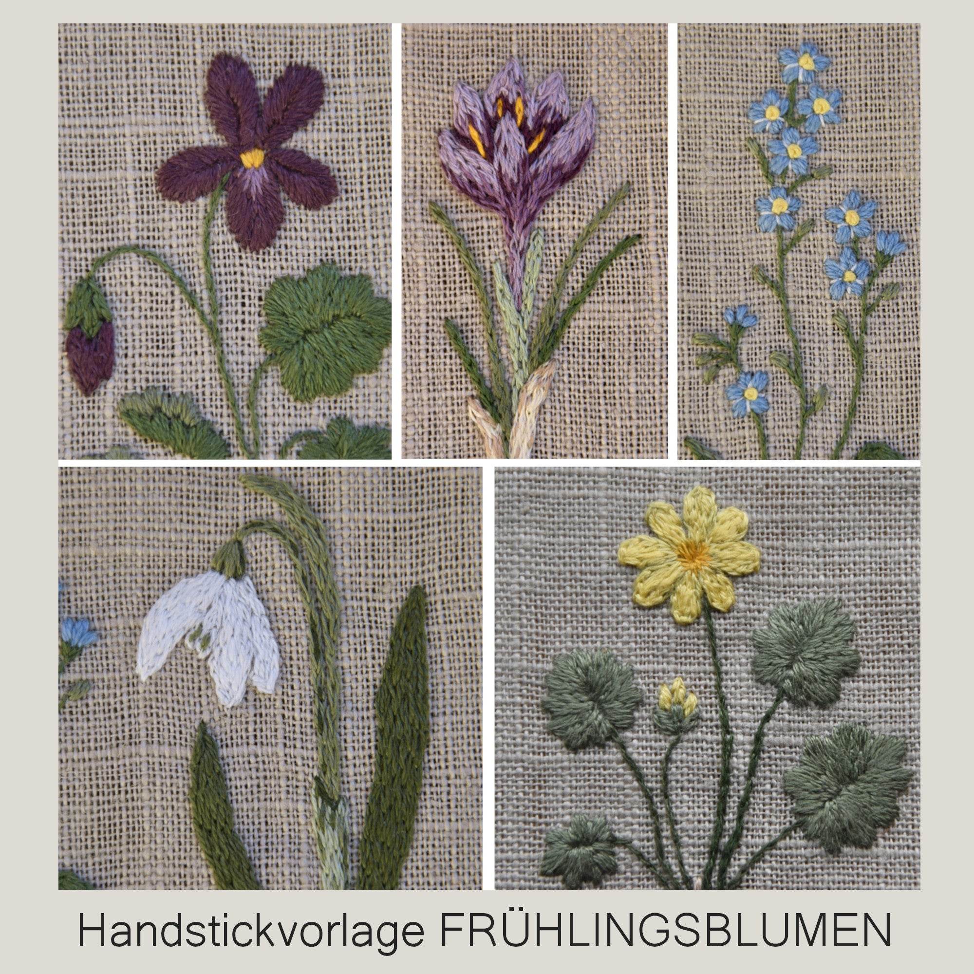 Handstickvorlage FRÜHLINGSBLUMEN - Sewando