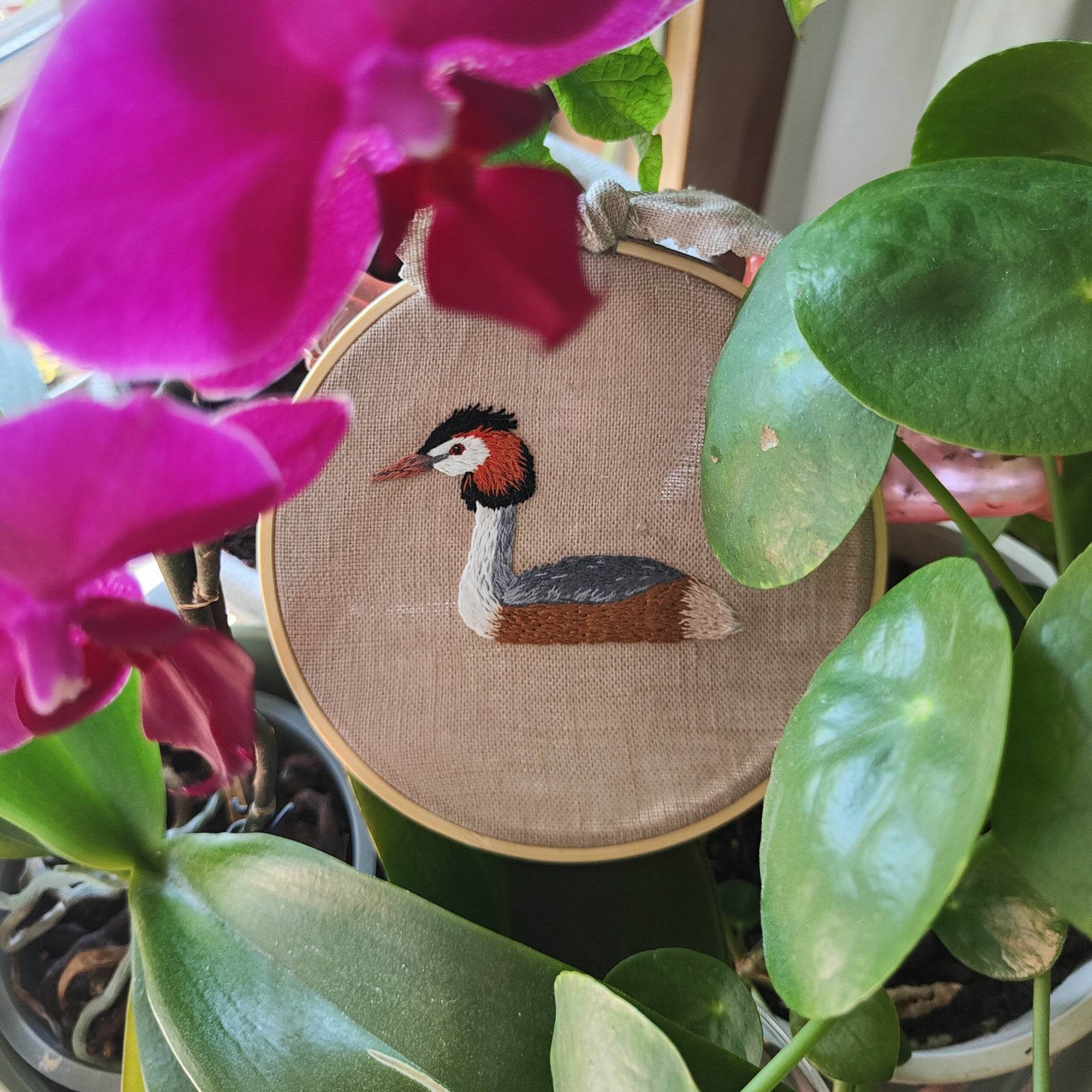 Handstickvorlage HAUBENTAUCHER - Sewando