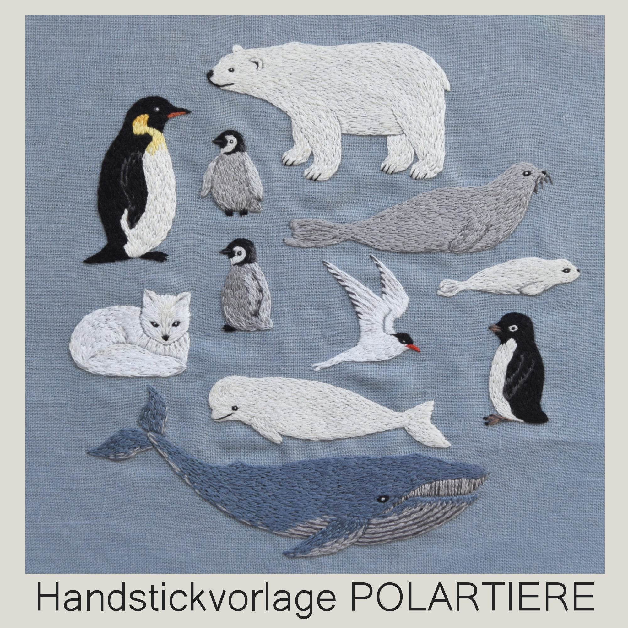 Handstickvorlage POLARTIERE - Sewando