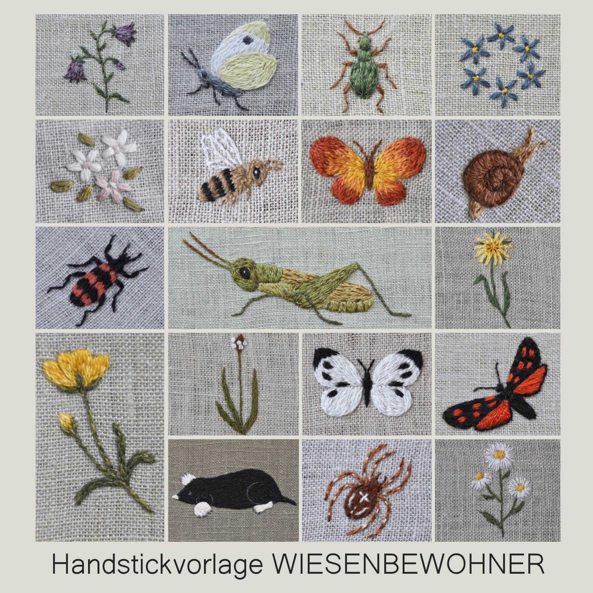 Handstickvorlage WIESENBEWOHNER : - Sewando