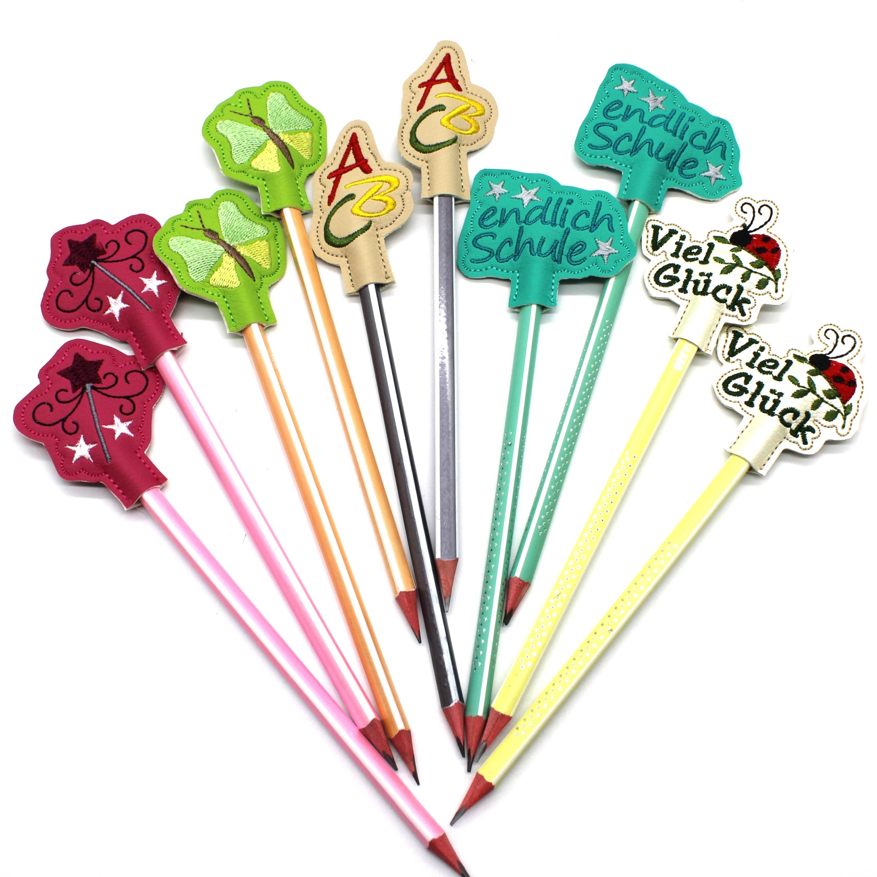 Stickdatei Topper Stiftetopper Schulanfang Motive - Sewando