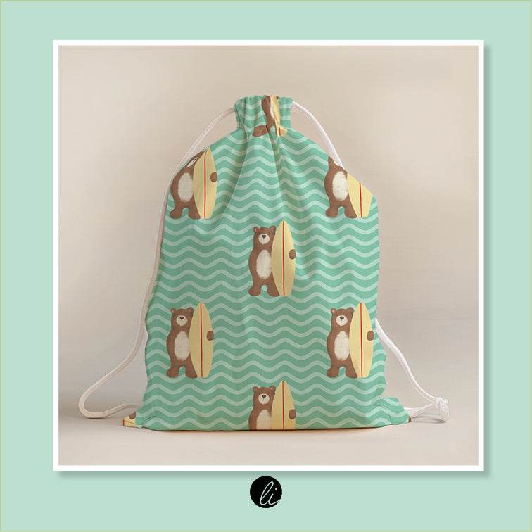 Stoffdesign – Surferbär türkis - Sewando