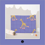 Stoffdesign – Giraffe auf Rollschuhen blau - Sewando