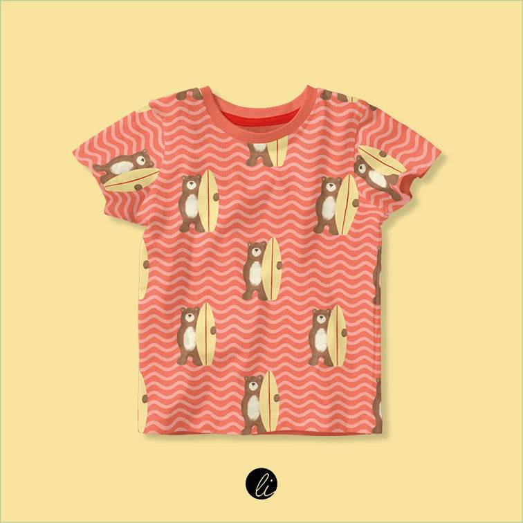 Stoffdesign – Surferbär orange - Sewando