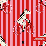 Stoffdesign – Zebra auf dem Fahrrad rot - Sewando