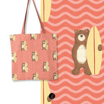 Stoffdesign – Surferbär orange - Sewando