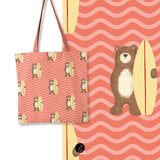 Stoffdesign – Surferbär orange - Sewando