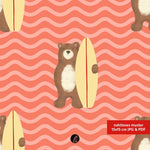 Stoffdesign – Surferbär orange - Sewando