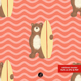 Stoffdesign – Surferbär orange - Sewando