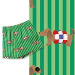 Stoffdesign – Dackel mit Schwimmreifen grün - Sewando