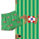 Stoffdesign – Dackel mit Schwimmreifen grün - Sewando