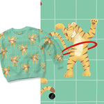 Stoffdesign – Tiger mit Hula-Hoop-Reifen türkis - Sewando