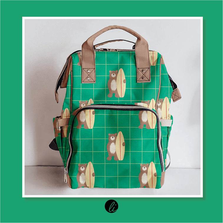 Stoffdesign – Surferbär grün - Sewando