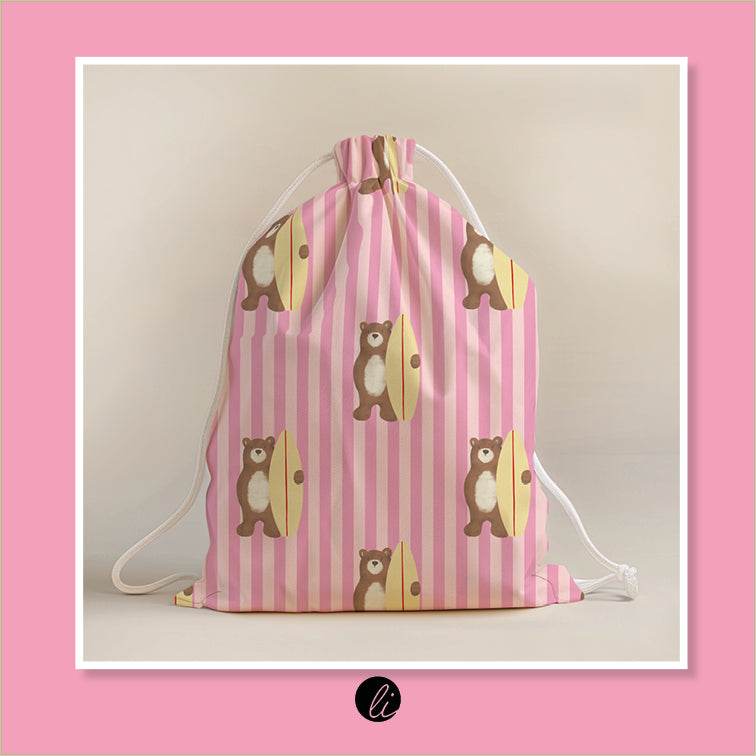 Stoffdesign – Surferbär Rosa - Sewando